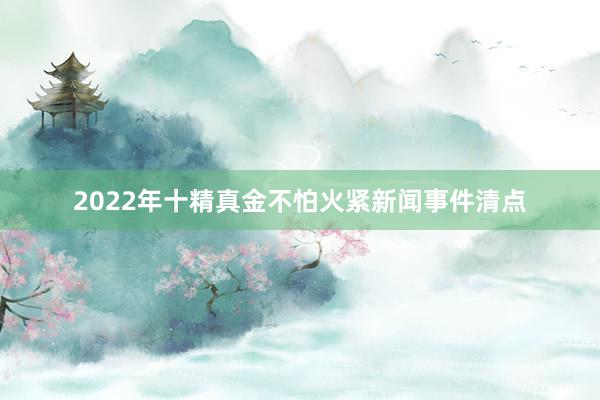 2022年十精真金不怕火紧新闻事件清点