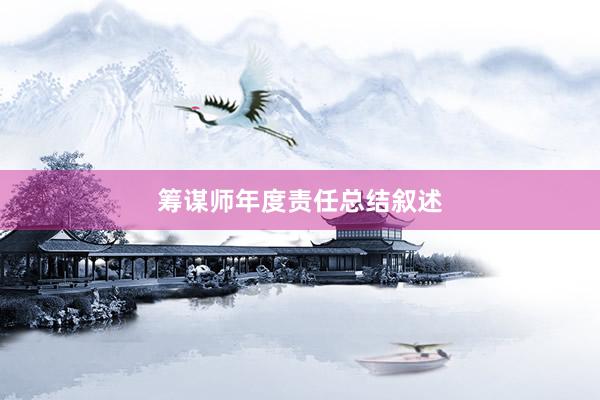 筹谋师年度责任总结叙述